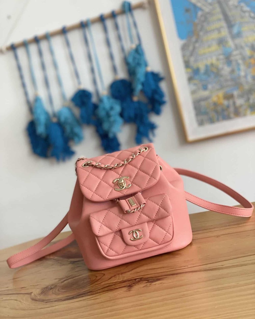 [REP 1:1] Small Backpack Black/White/Pink For Women 7.1in / 18cm AS2908