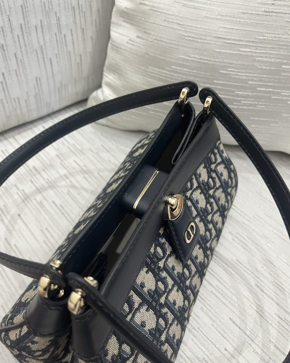 1:1 Replica Small Dior Key Bag Black For Women 8.5in/22cm M1844OTZQ_M928