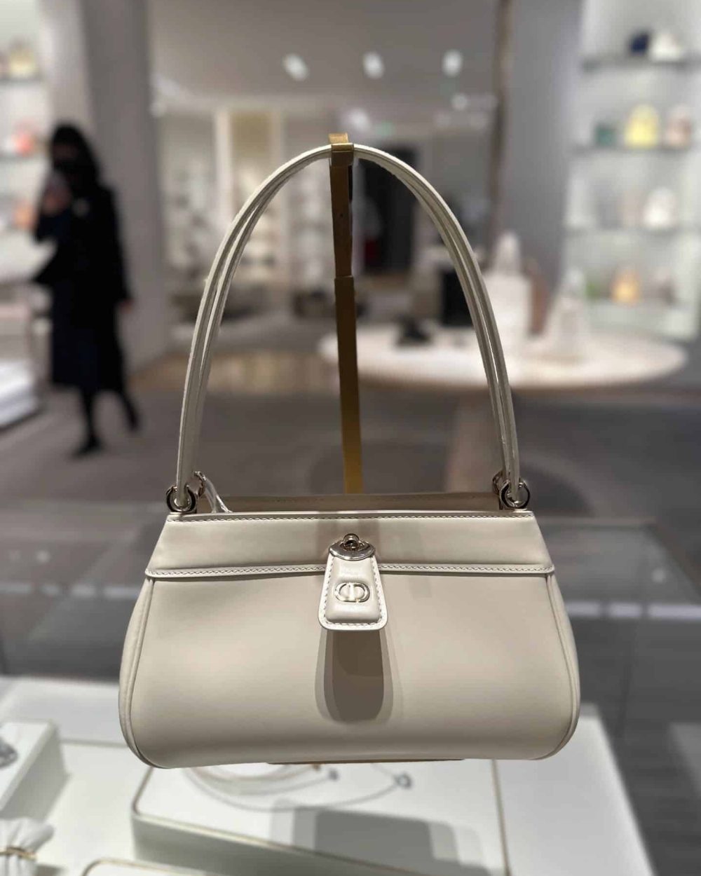 1:1 Replica Small Dior Key Bag White/Black For Women 8.5in/22cm M1844OBEQ_M49U