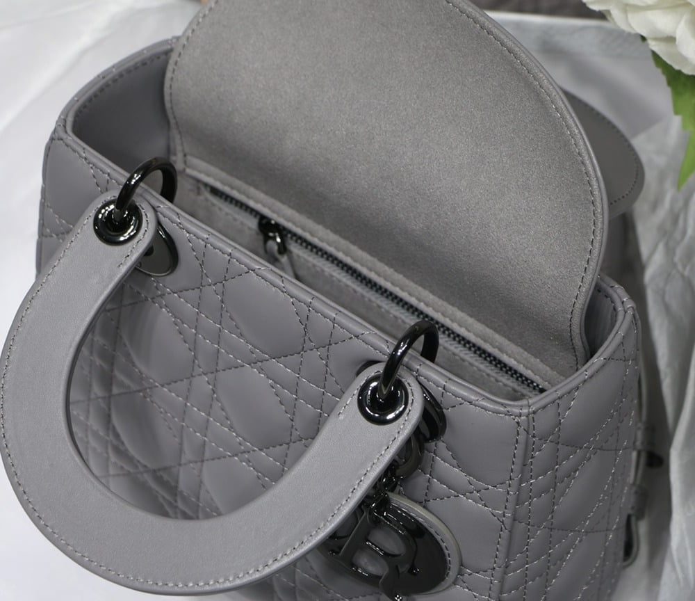 1:1 Replica Small Lady Dior My Abcdior Bag Black/Grey/White For Women 8in/20cm