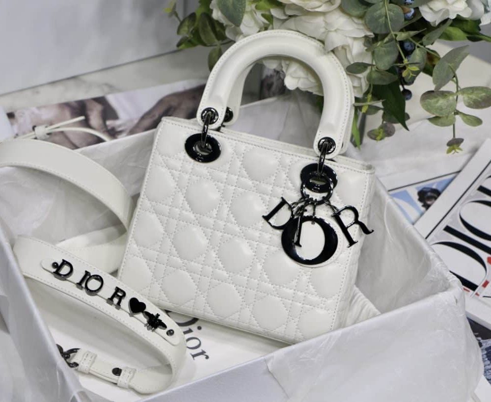 1:1 Replica Small Lady Dior My Abcdior Bag Black/Grey/White For Women 8in/20cm