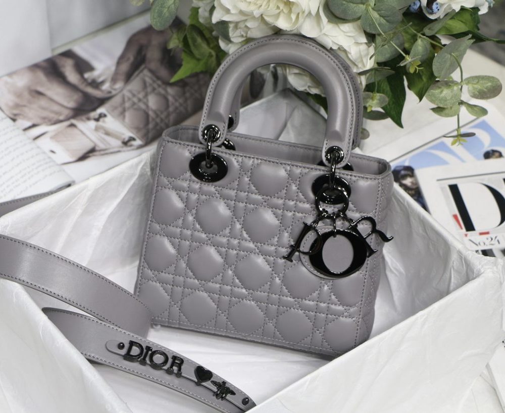 1:1 Replica Small Lady Dior My Abcdior Bag Black/Grey/White For Women 8in/20cm