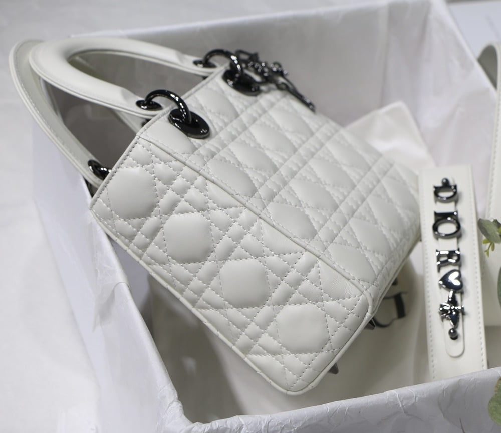 1:1 Replica Small Lady Dior My Abcdior Bag Black/Grey/White For Women 8in/20cm