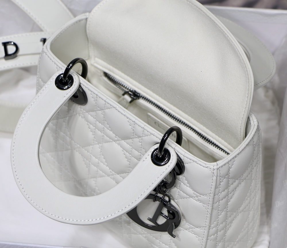 1:1 Replica Small Lady Dior My Abcdior Bag Black/Grey/White For Women 8in/20cm