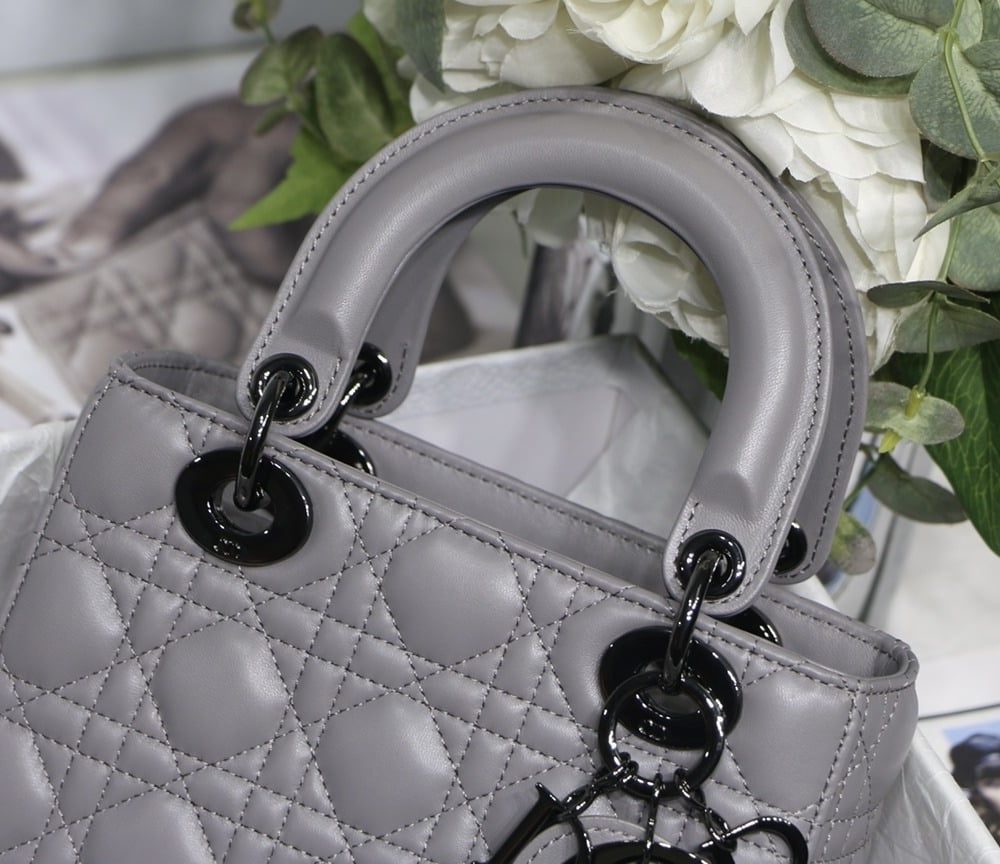 1:1 Replica Small Lady Dior My Abcdior Bag Black/Grey/White For Women 8in/20cm