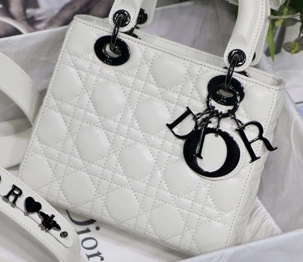 1:1 Replica Small Lady Dior My Abcdior Bag Black/Grey/White For Women 8in/20cm