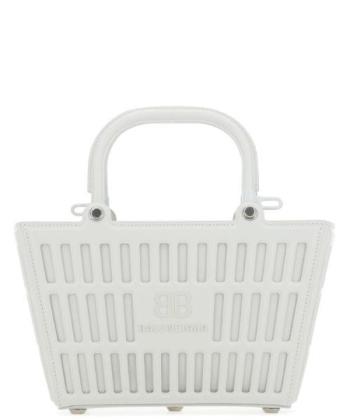 Small Mag Basket Handbag White/Black For Women 11in/28cm