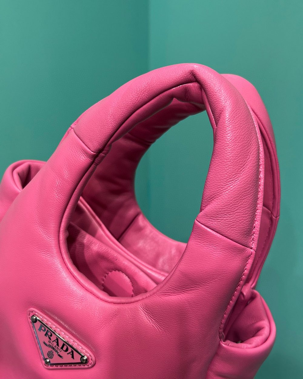 Small Padded Prada Soft Nappa Bag In Pink For Women 7.1 in/ 18 cm