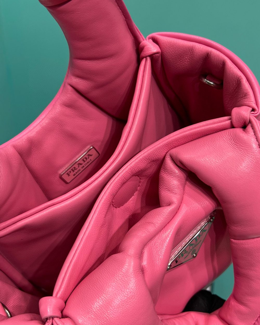 Small Padded Prada Soft Nappa Bag In Pink For Women 7.1 in/ 18 cm