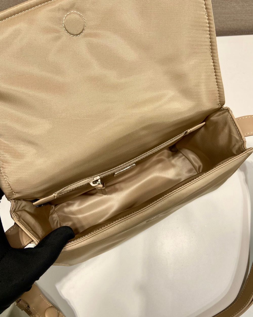 Small Padded Shoulder Bag In Beige/Pink For Women 9.1in/ 23cm 1BD313_RDLN_F0F24_V_OOO