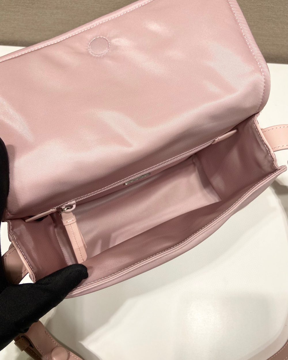 Small Padded Shoulder Bag In Beige/Pink For Women 9.1in/ 23cm 1BD313_RDLN_F0F24_V_OOO