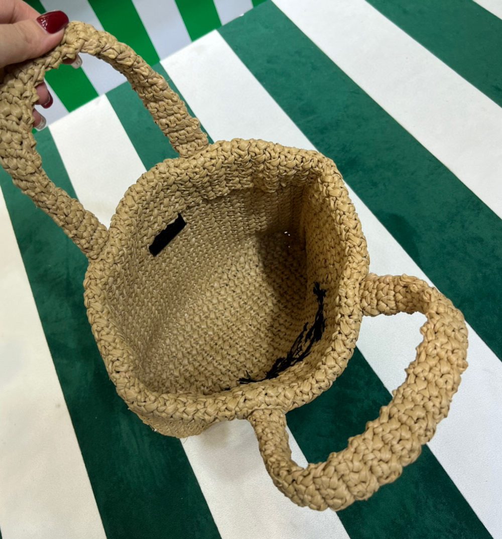 Small Raffia Tote Bag In Pink/Beige For Women 9.4 in/24cm 1BG422_2A2T_F0E18_V_OOL