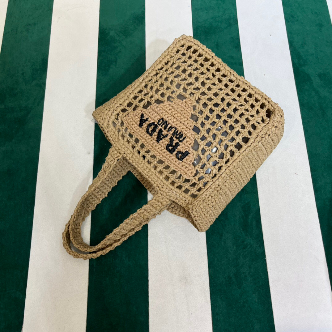 Small Raffia Tote Beige For Women 22cm/ 8.7in 1BG444_2A2T_F0018_V_OOO - Image 8