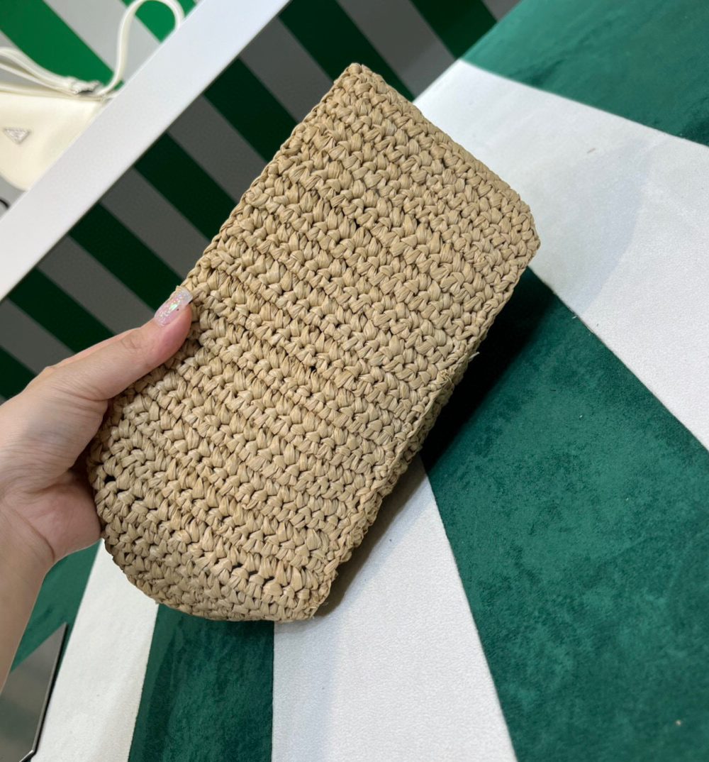 Small Raffia Tote Beige For Women 22cm/ 8.7in 1BG444_2A2T_F0018_V_OOO