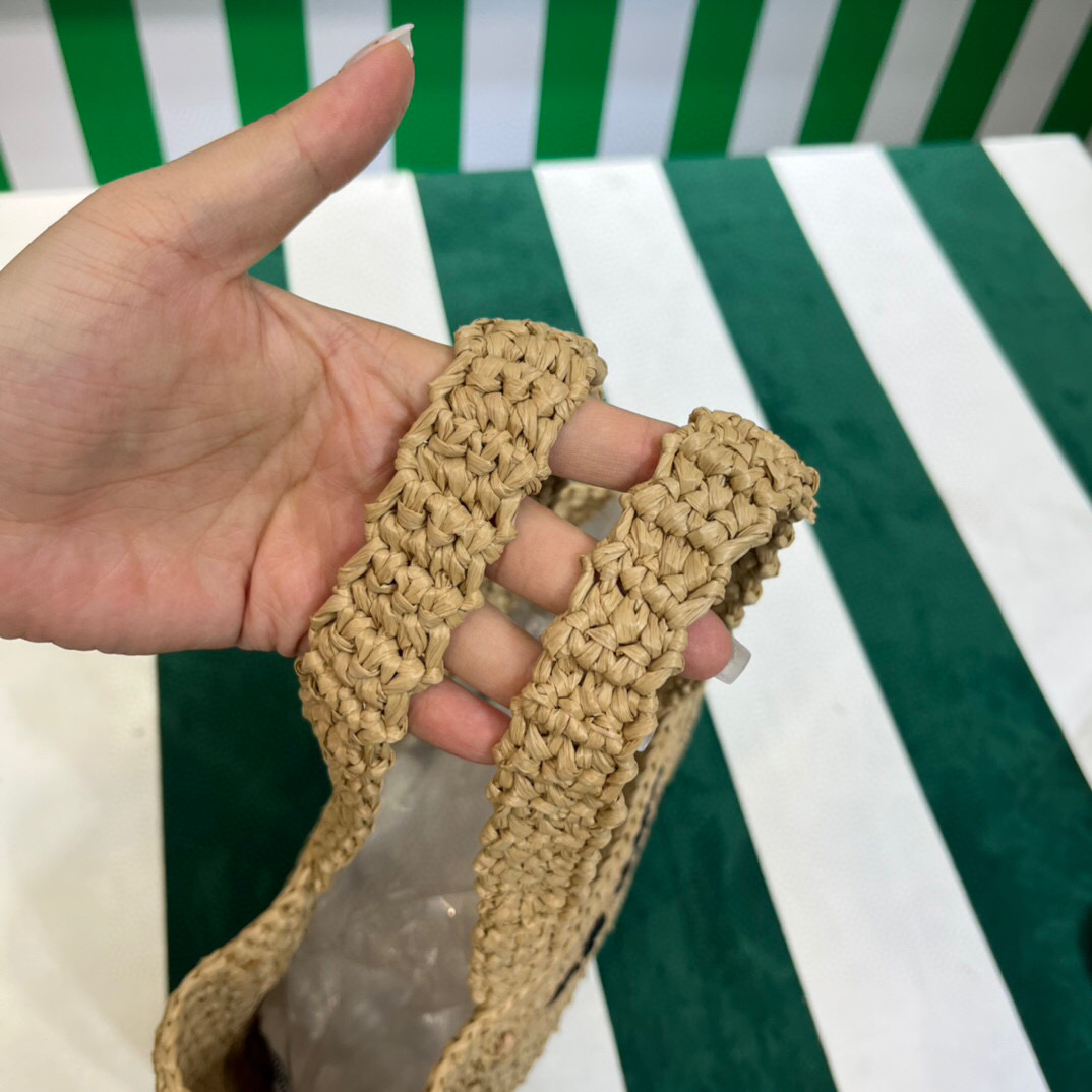 Small Raffia Tote Beige For Women 22cm/ 8.7in 1BG444_2A2T_F0018_V_OOO - Image 5