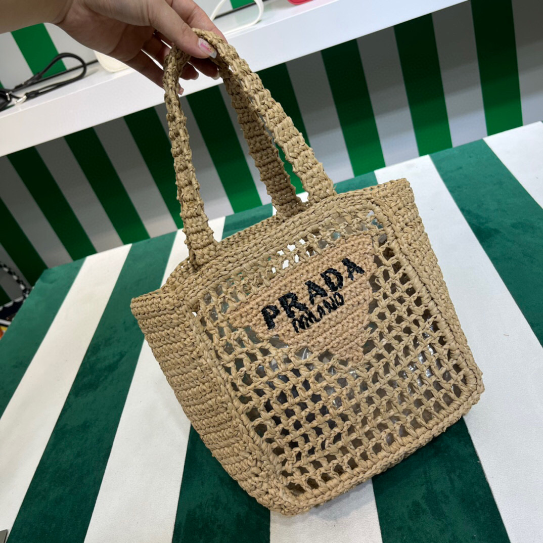 Small Raffia Tote Beige For Women 22cm/ 8.7in 1BG444_2A2T_F0018_V_OOO - Image 7