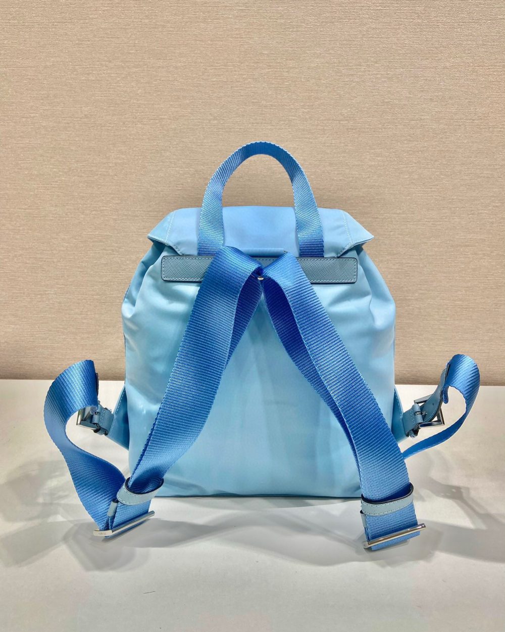 Small Re-Nylon Backpack In Blue For Women 11in/ 28cm 1BZ677_RV44_F0076_V_OOO