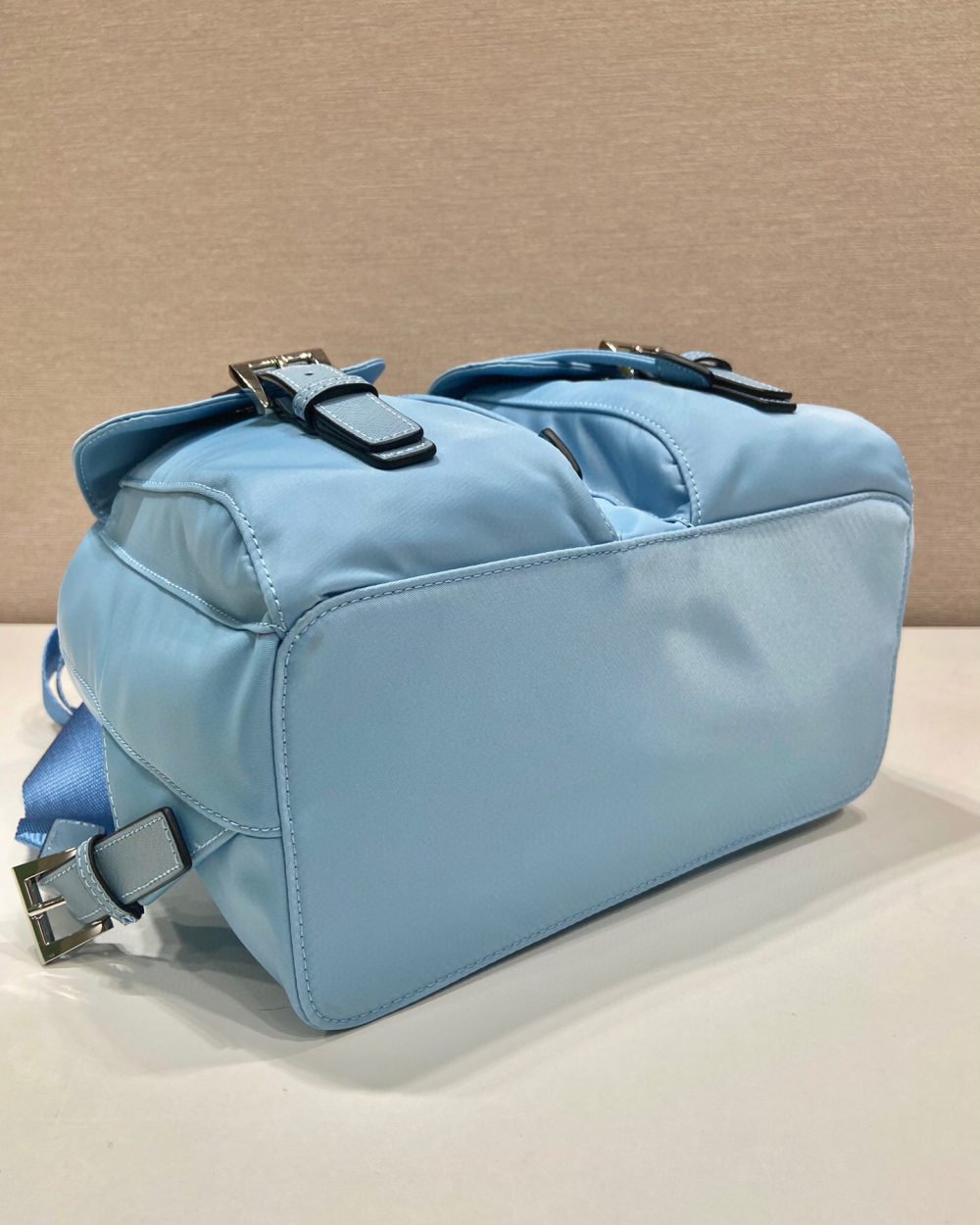 Small Re-Nylon Backpack In Blue For Women 11in/ 28cm 1BZ677_RV44_F0076_V_OOO