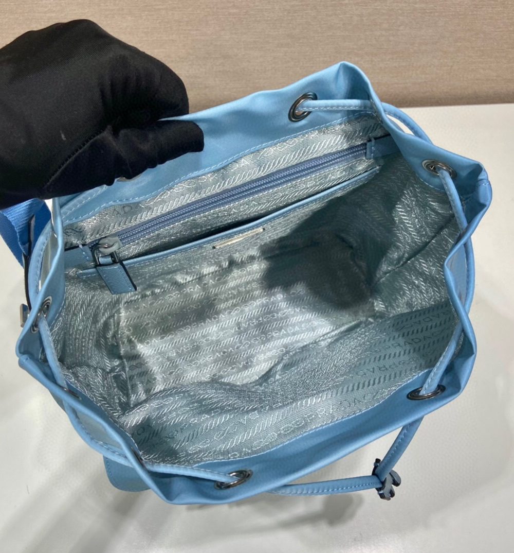 Small Re-Nylon Backpack In Blue For Women 11in/ 28cm 1BZ677_RV44_F0076_V_OOO