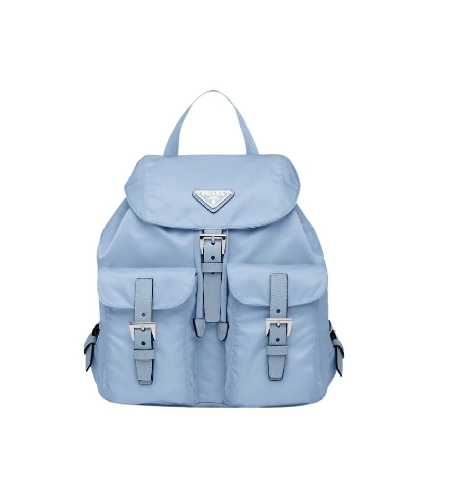 Small Re-Nylon Backpack In Blue For Women 11in/ 28cm 1BZ677_RV44_F0076_V_OOO