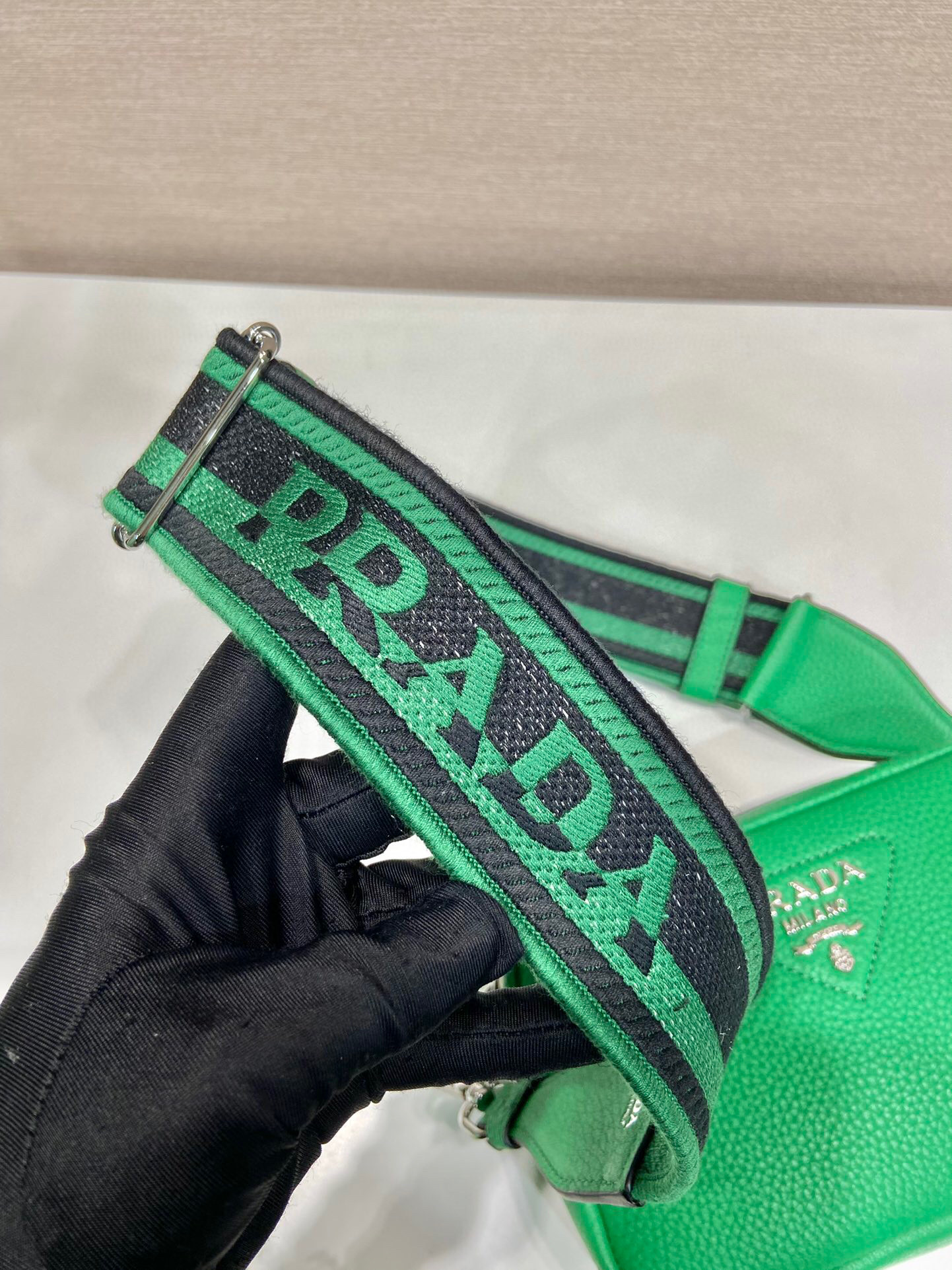 Small Shoulder Bag In Green For Women 7.5in/ 19cm 1BH192_2DKV_F0YFM_V_3OO - Image 8