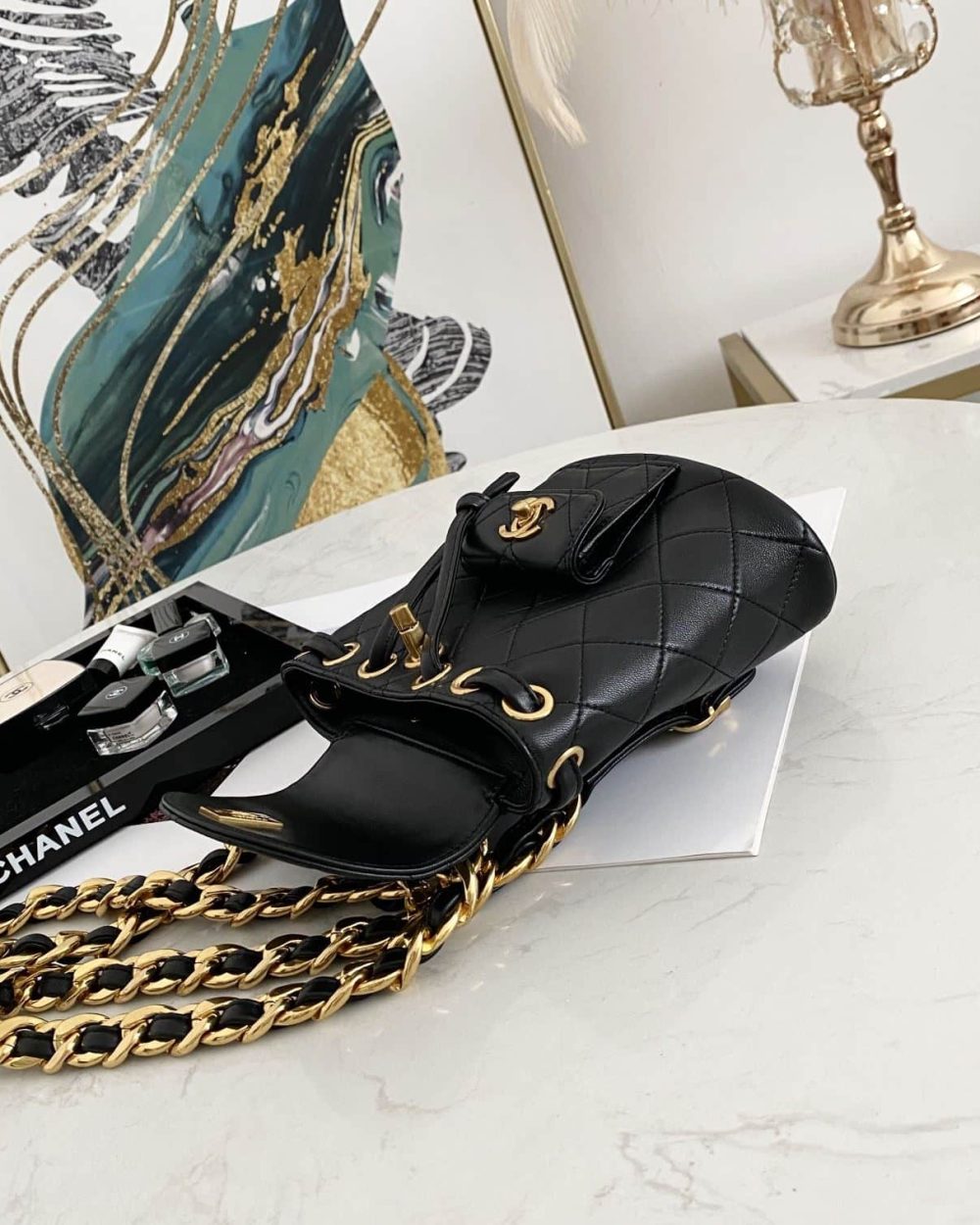 [REP 1:1] Small Vintage Duma Backpack Black For Women 6.7in / 17cm