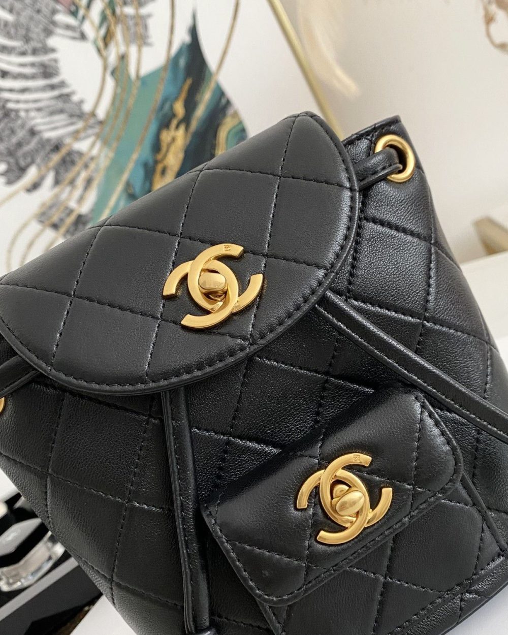 [REP 1:1] Small Vintage Duma Backpack Black For Women 6.7in / 17cm