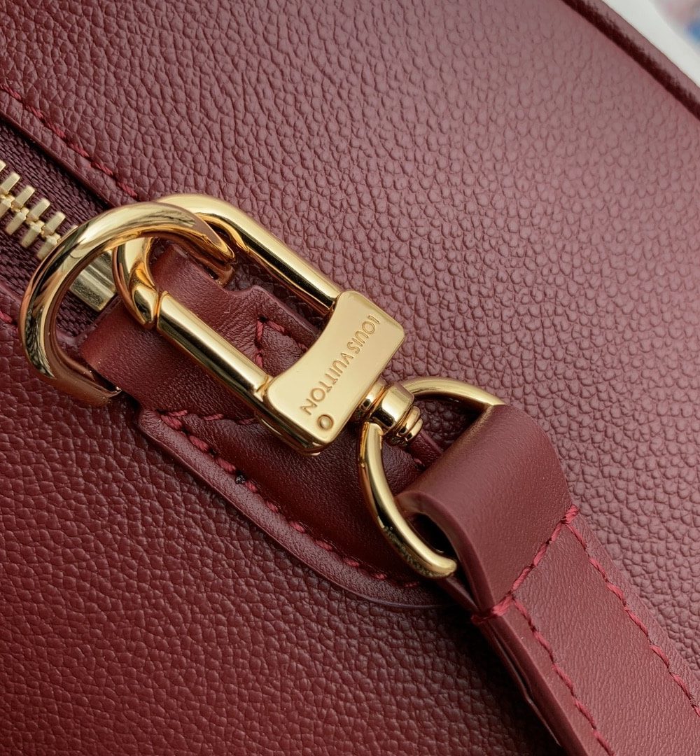1:1 Replica Louis Vuitton LV Speedy Bandoulière 25 Monogram Empreinte Leather Wine Red Luxury Bag For Women‎ M46646 - 9.8in/ 25cm