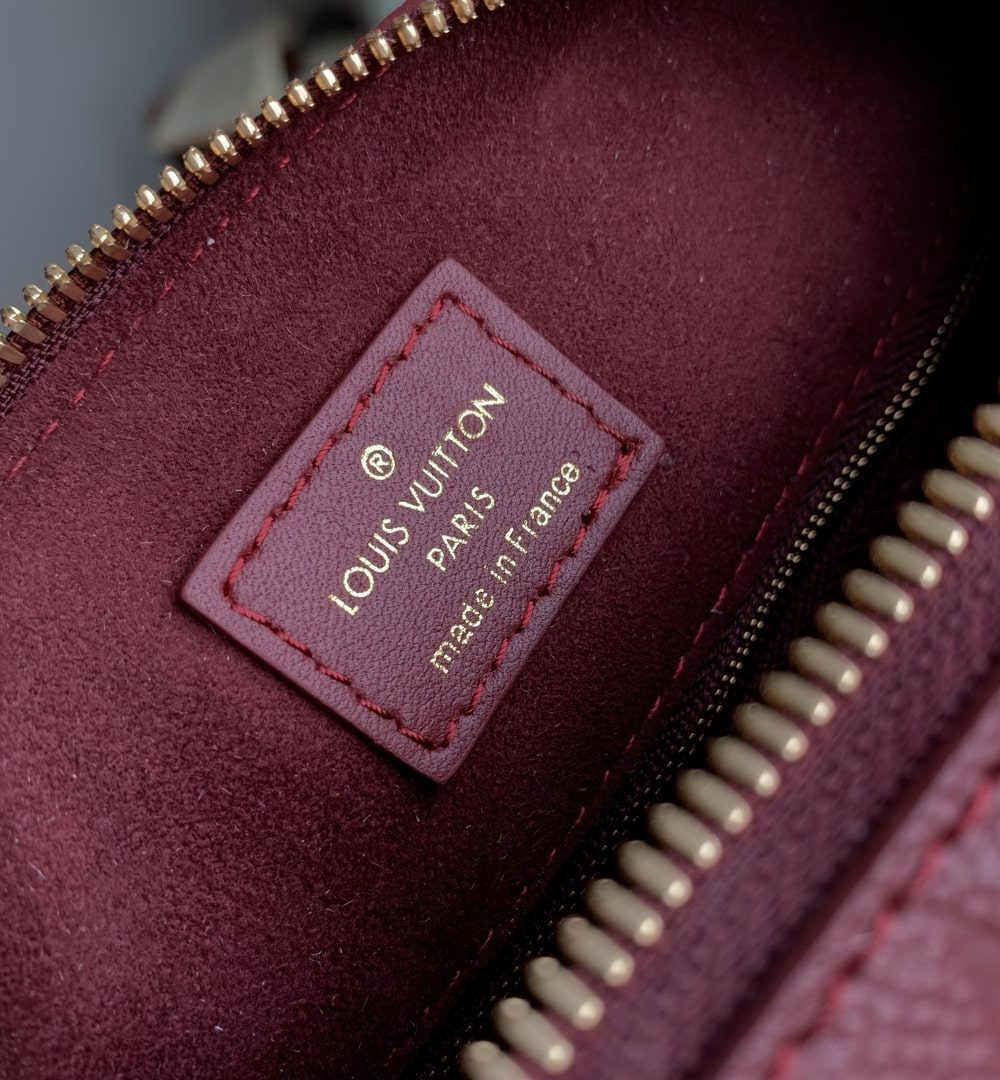 1:1 Replica Louis Vuitton LV Speedy Bandoulière 25 Monogram Empreinte Leather Wine Red Luxury Bag For Women‎ M46646 - 9.8in/ 25cm