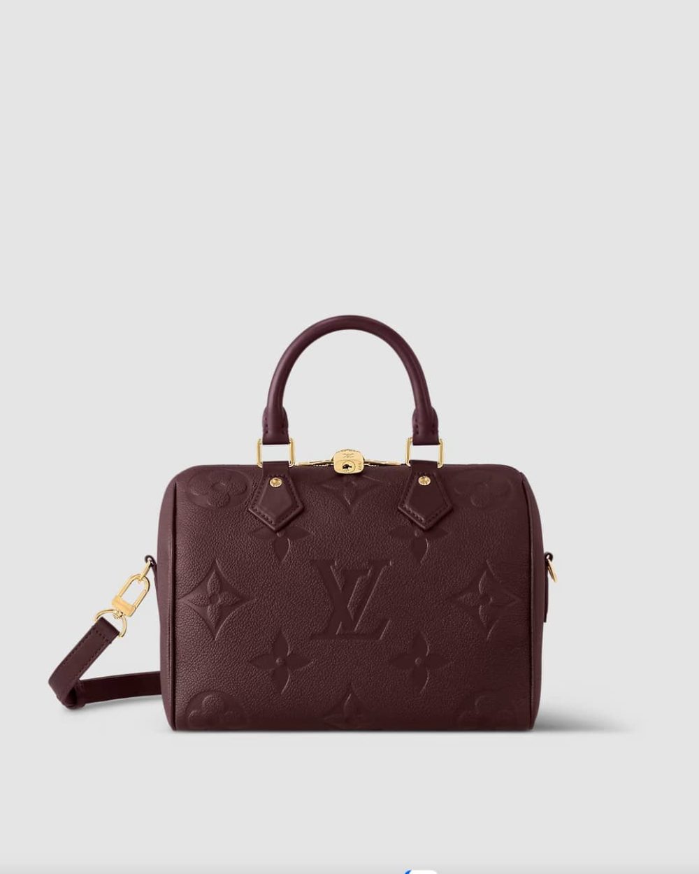 1:1 Replica Louis Vuitton LV Speedy Bandoulière 25 Monogram Empreinte Leather Wine Red Luxury Bag For Women‎ M46646 - 9.8in/ 25cm