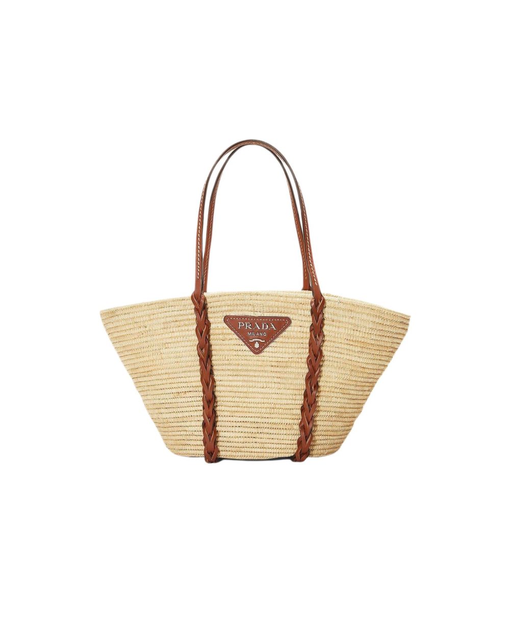 Straw And Shoulder Tote Bag In Beige For Women 9.8 in/25cm