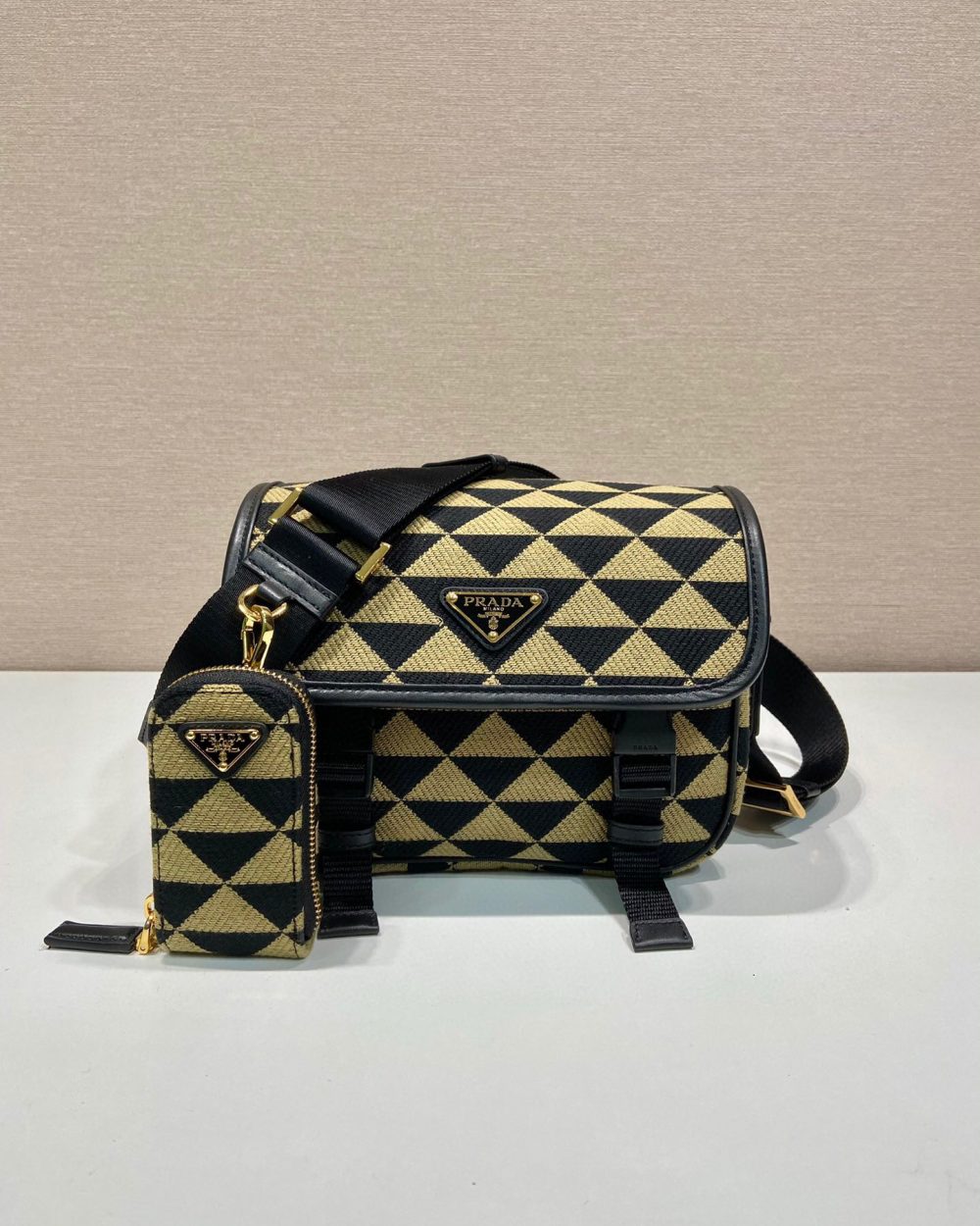 Symbole Embroidered Fabric Bag In Beige For Women 8.6 in/ 22 cm 2VD034_2FKL_F0Y30_V_XOP