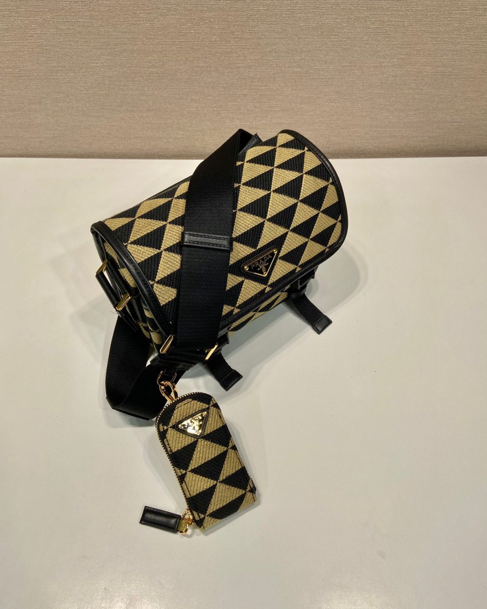 Symbole Embroidered Fabric Bag In Beige For Women 8.6 in/ 22 cm 2VD034_2FKL_F0Y30_V_XOP