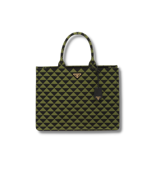 Symbole Embroidered Fabric Tote Bag Green For Men-2VG099_2FKL_F0G5R_V_OOO