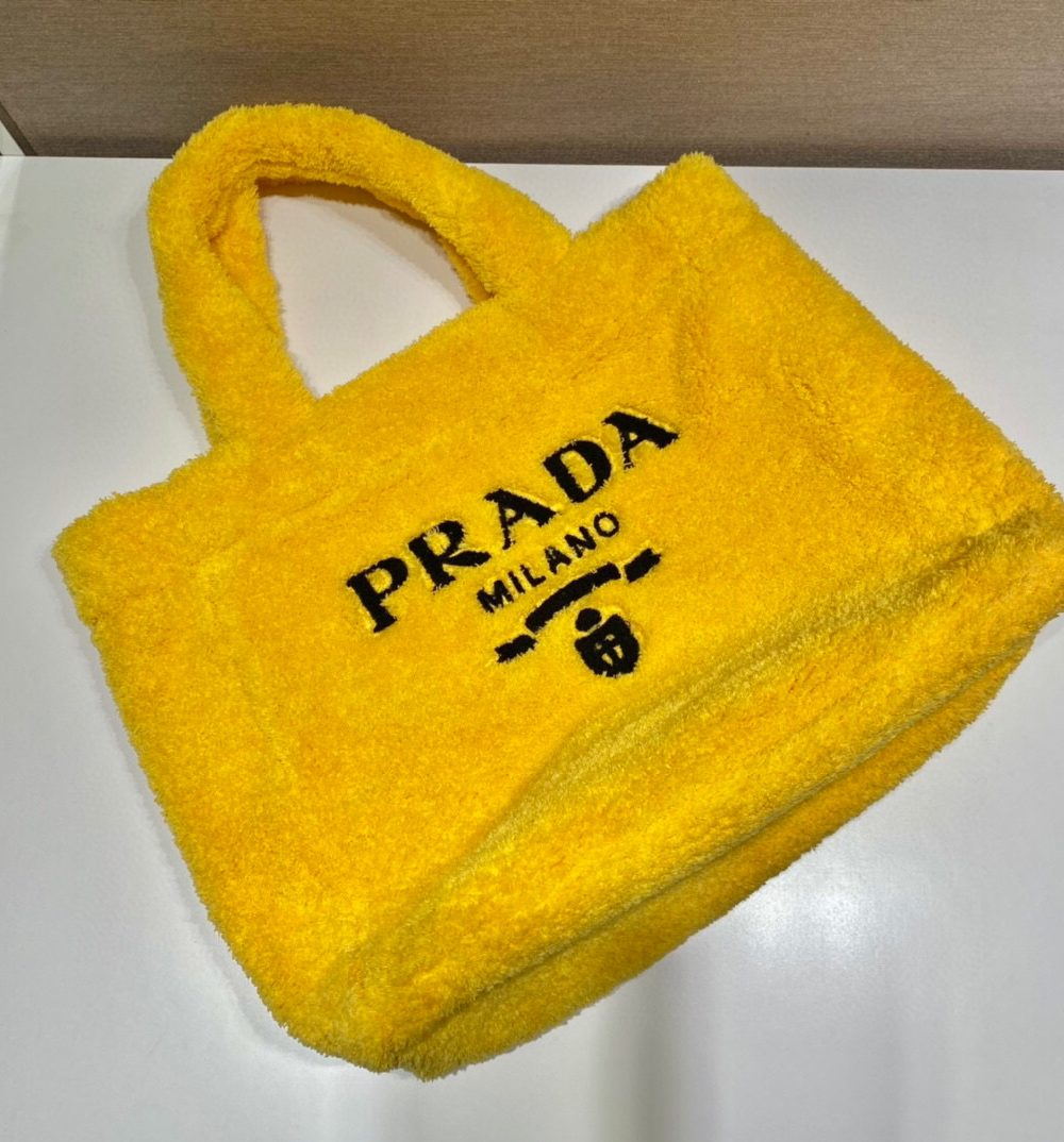 Terry Tote Bag In Yellow For Women 15.7in/ 40cm