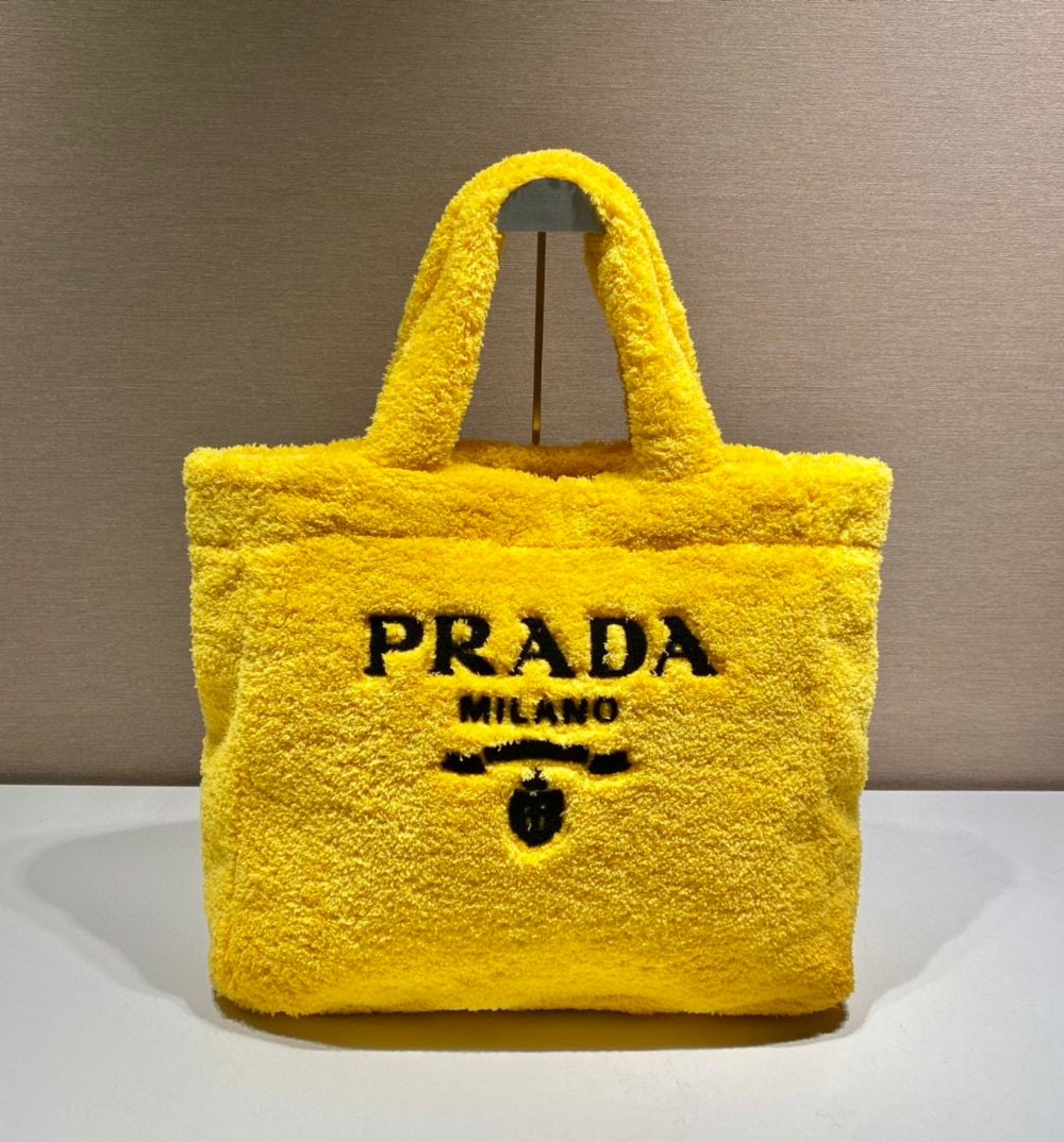 Terry Tote Bag In Yellow For Women 15.7in/ 40cm