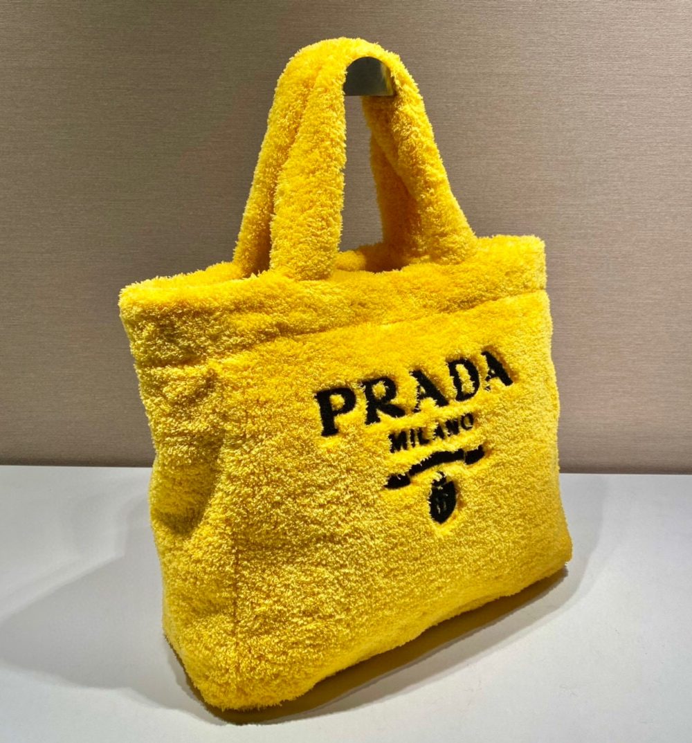 Terry Tote Bag In Yellow For Women 15.7in/ 40cm