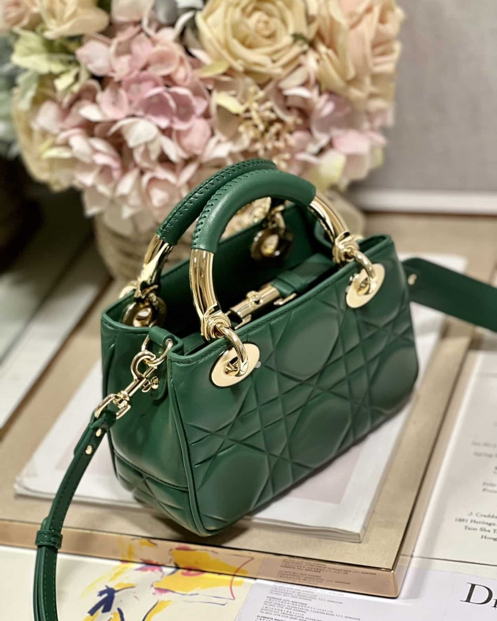 1:1 Replica The Lady 95.22 Bag Black/White/Grey/Green For Women 7.5in/ 19cm