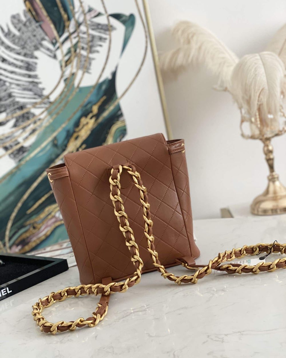 [REP 1:1] Vintage Duma Backpack Black/Brown For Women 8.3in / 21cm