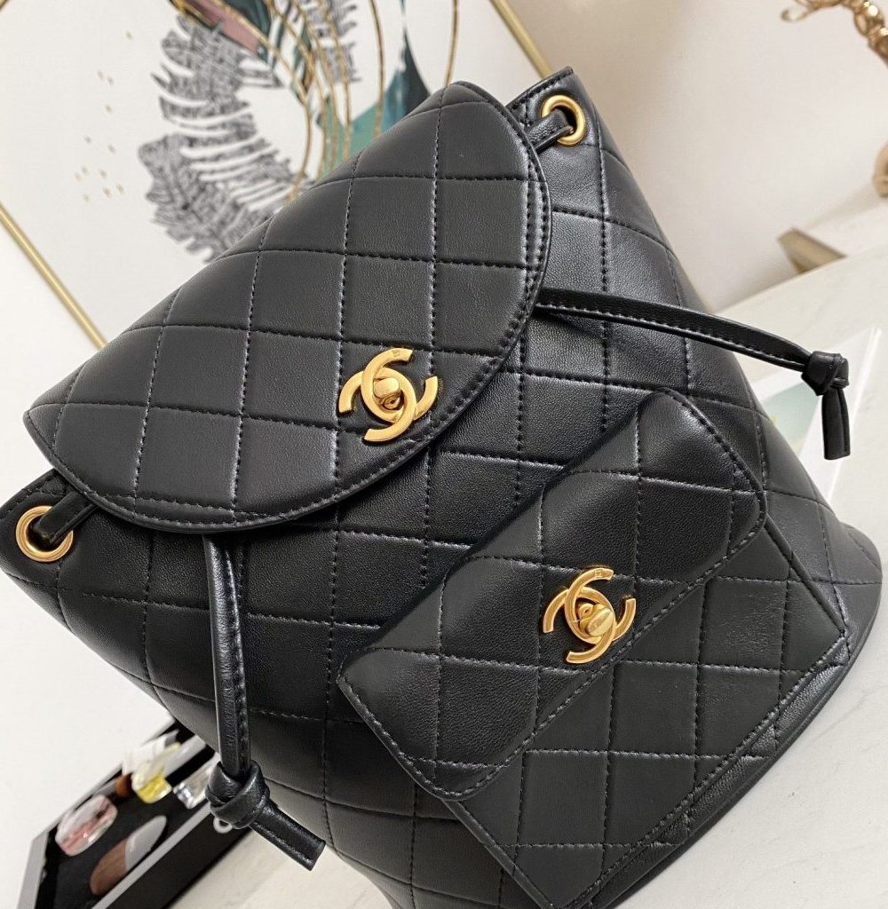 [REP 1:1] Vintage Duma Backpack Black/Brown For Women 8.3in / 21cm