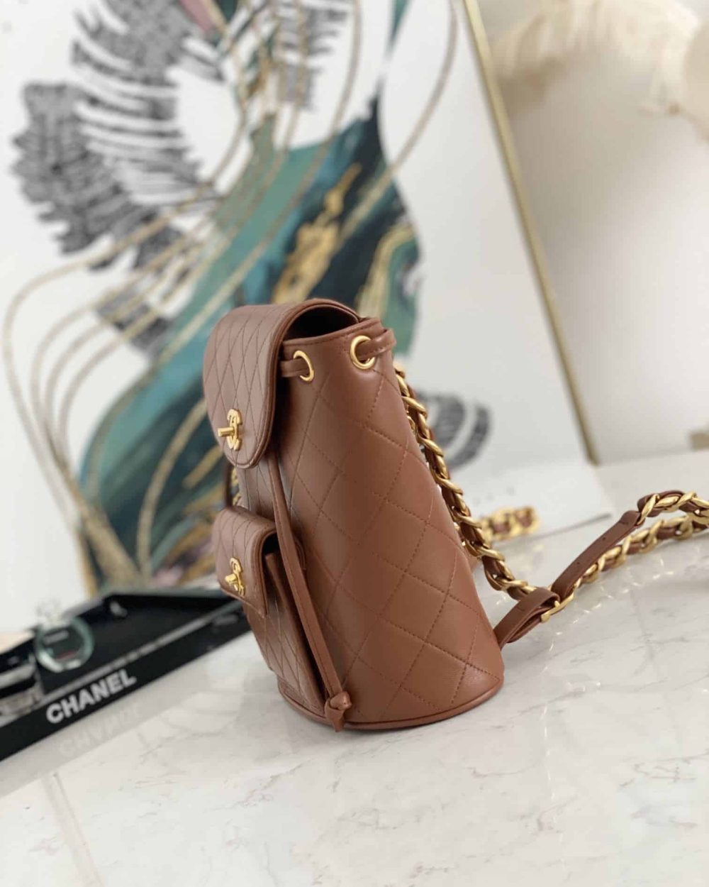 [REP 1:1] Vintage Duma Backpack Black/Brown For Women 8.3in / 21cm