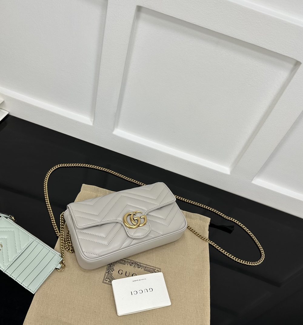 1:1 Replica GG MARMONT MINI BAG light Grey For Women 751526 AACCE 1742