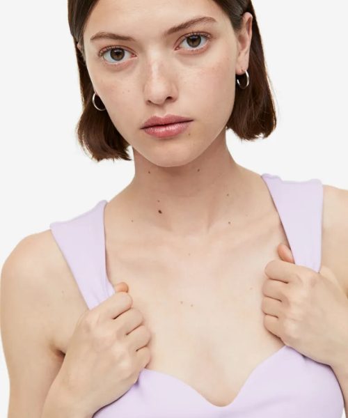 Sweetheart-neckline Top