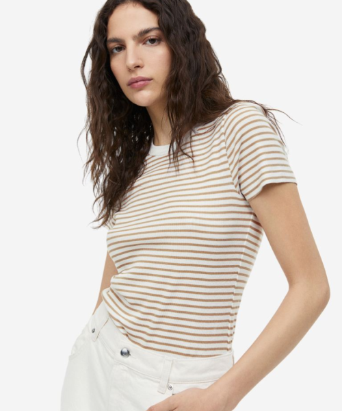 Ribbed modal T-shirt