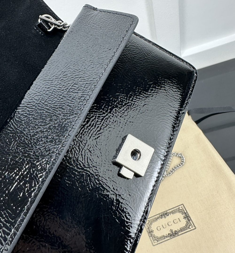 1:1 Replica GUCCI DIONYSUS SUPER MINI BAG P Black patent leather Exclusive For Women 795368 0AAA6 1000
