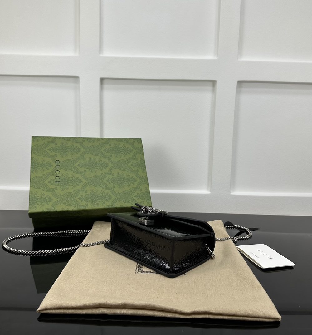 1:1 Replica GUCCI DIONYSUS SUPER MINI BAG P Black patent leather Exclusive For Women 795368 0AAA6 1000