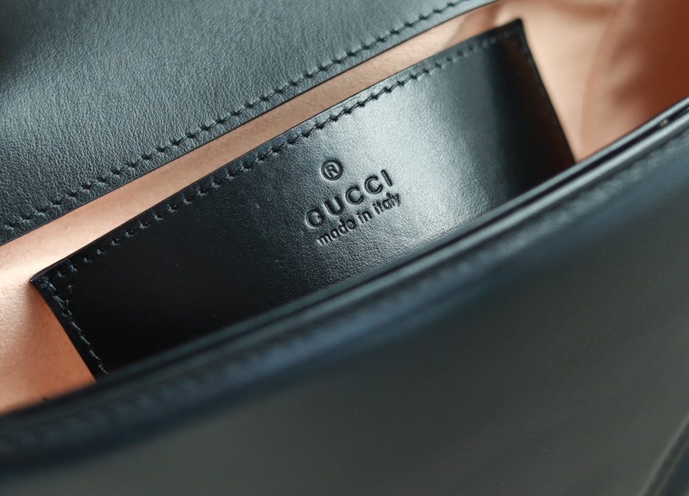 1:1 Replica GG MARMONT MINI SHOULDER BAG P Black matelassé chevron leather Exclusive For Women 739682 AABZC 1000