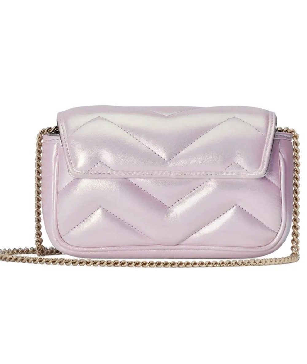 1:1 Replica GG MARMONT SUPER MINI BAG P Pink iridescent matelassé chevron leather Exclusive For Women ‎476433 AAC2U 5826