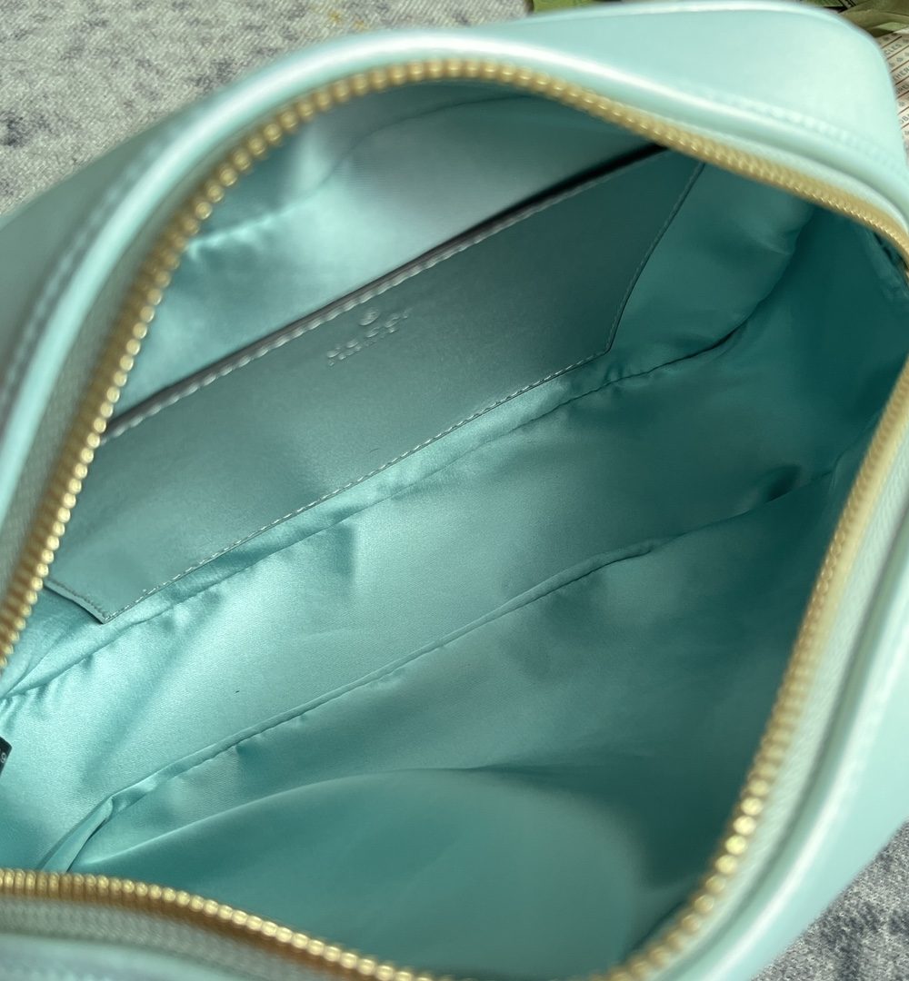 1:1 Replica GG MARMOUNT SMALL SHOULDER BAG P Blue iridescent quilted chevron leather Exclusive For Women 447632 AAC2V 4923