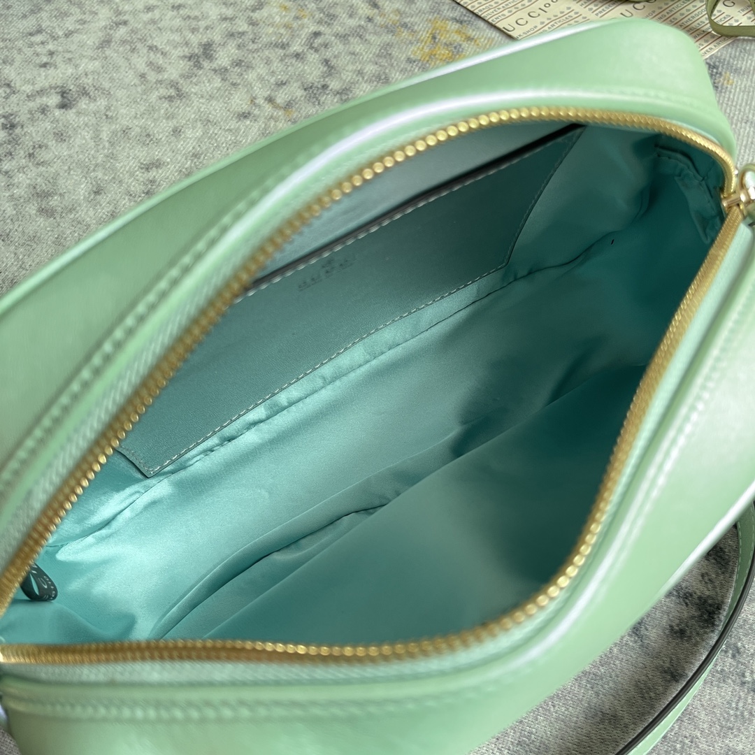 1:1 Replica GG MARMOUNT SMALL SHOULDER BAG P Green iridescent quilted chevron leather Exclusive For Women 447632 AAC2V 3404 - Image 6